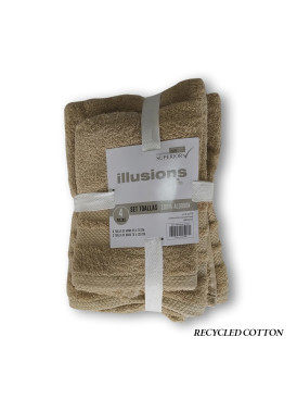 Set 4 Toallas Illusions Beige