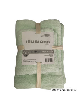 Set 4 Toallas Illusions Menta