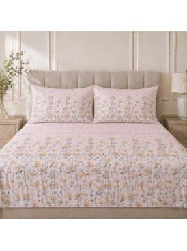 Sábana Valencia 144H Floral Rosa 15P