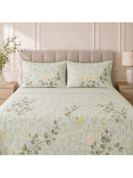 Sábana Valencia 144H Floral Olivo 25P