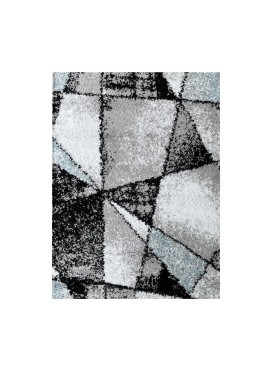 Shaggy Geometric 150x200 Light Blue