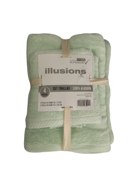 Set 4 Toallas Illiusions Menta