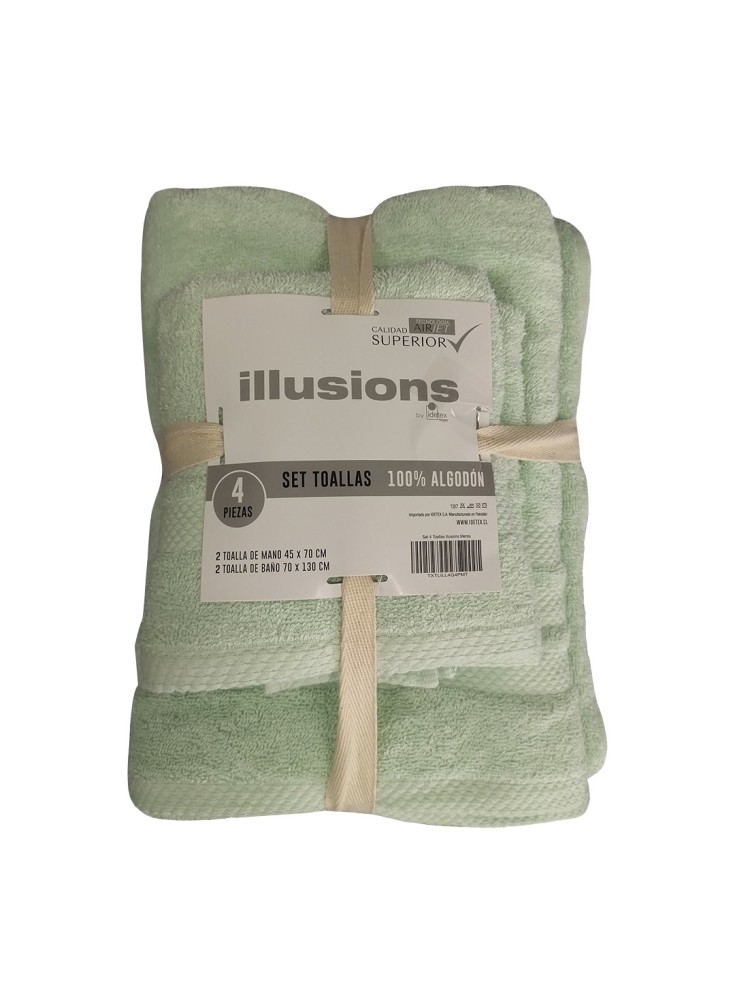 Set 4 Toallas Illiusions Menta