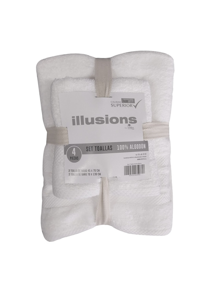 Set 4 Toallas Illiusions Blanco