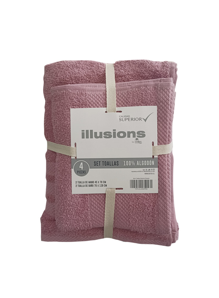 Set 4 Toallas Illusions Rosado