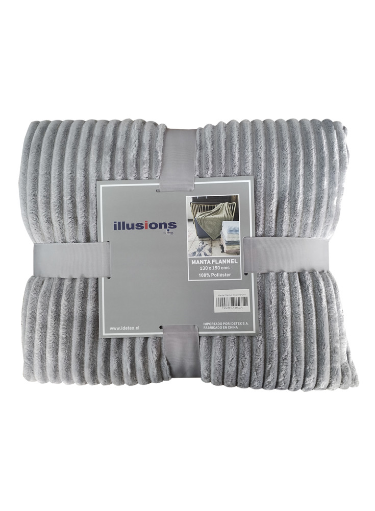 Manta Flannel Illusions Gris