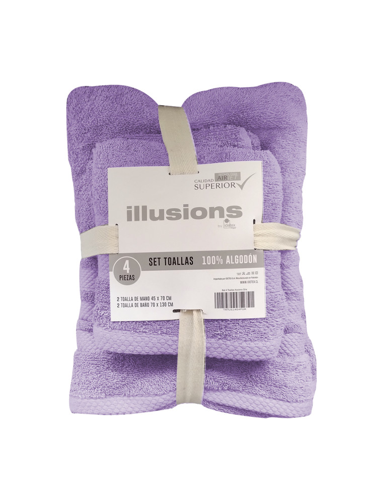 Set 4 Toallas Illusions Violeta