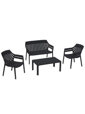 Juego Terraza Malaga Negro