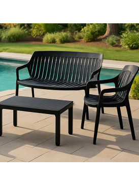 Juego Terraza Malaga Negro