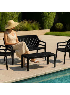 Juego Terraza Malaga Negro