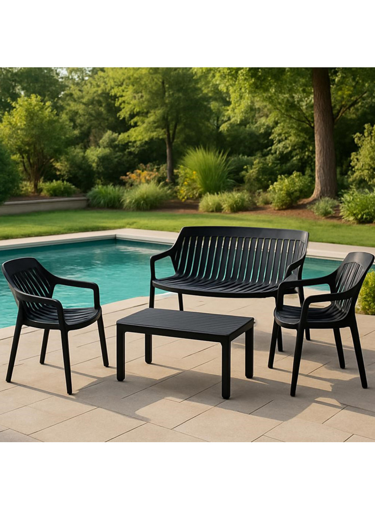 Juego Terraza Malaga Negro