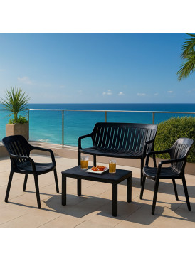 Juego Terraza Malaga Negro