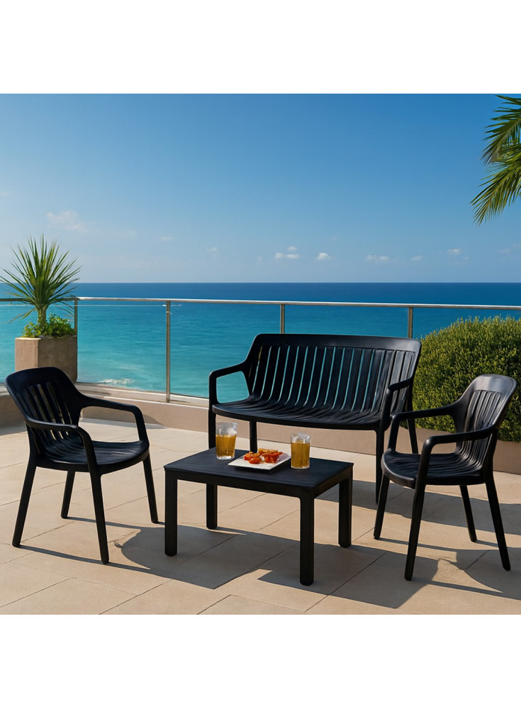 Juego Terraza Malaga Negro