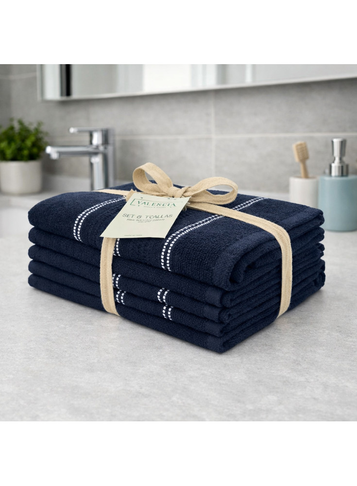 Set 6 Toallas Valencia Azul