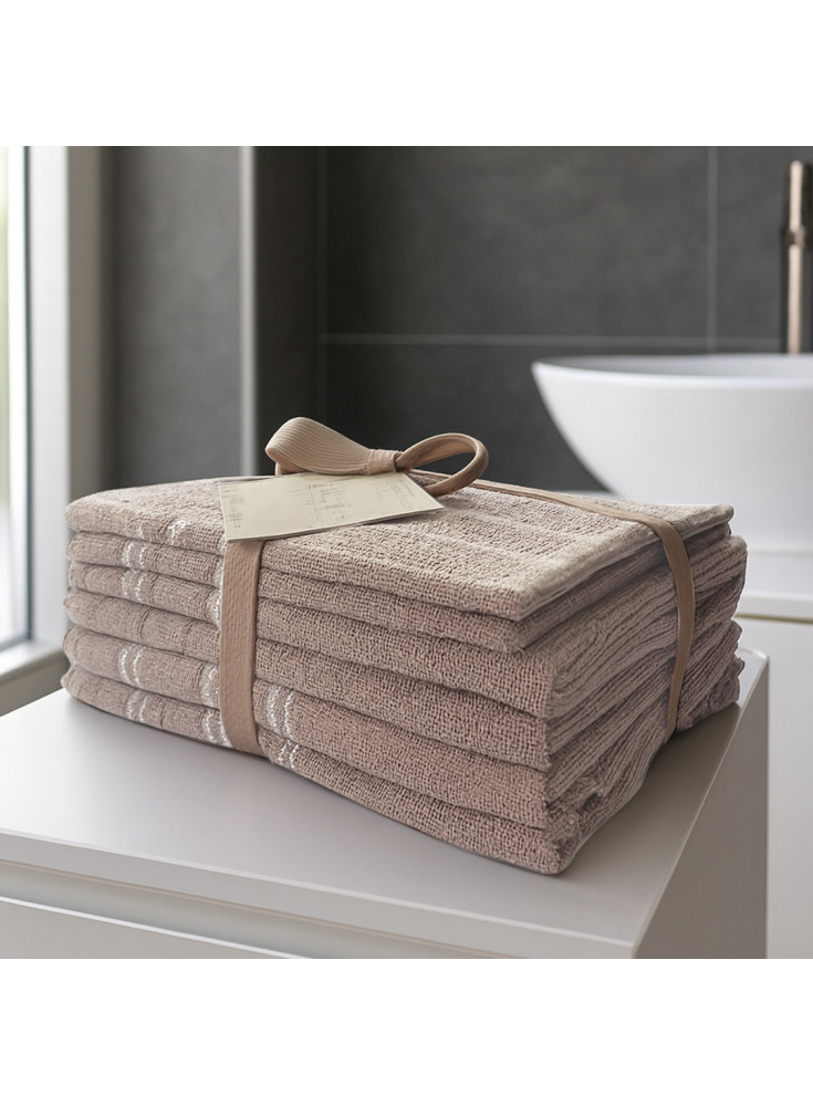 Set 6 Toallas Valencia Beige