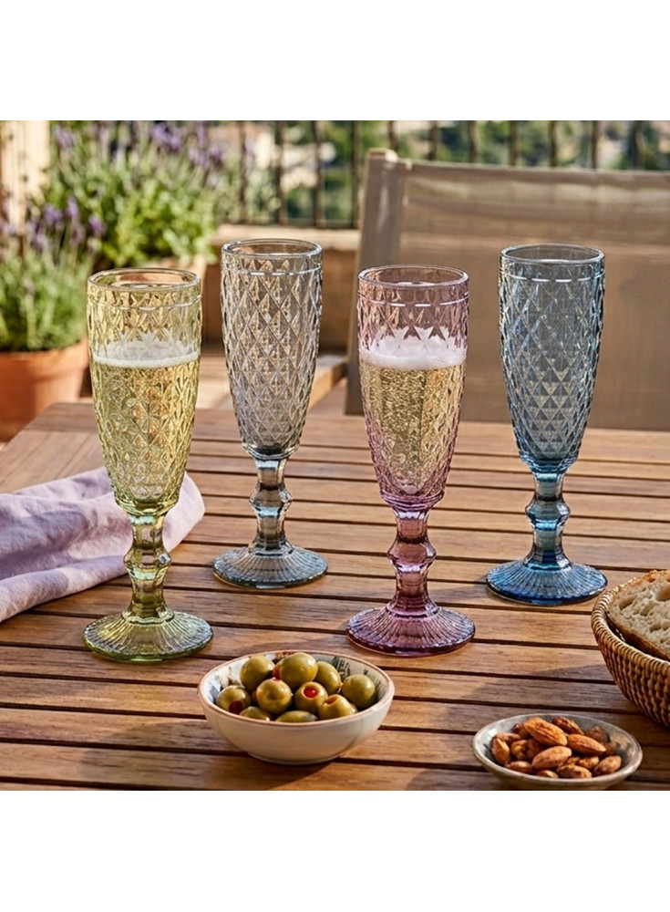 Set 4 Copas Color Champaña Murano