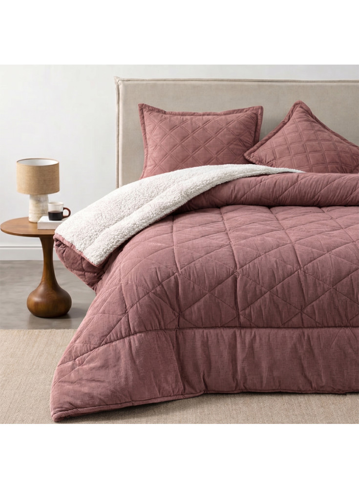 Plumón Corduroy Sherpa 30P Terracota