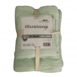 Set 4 Toallas Illiusions Menta